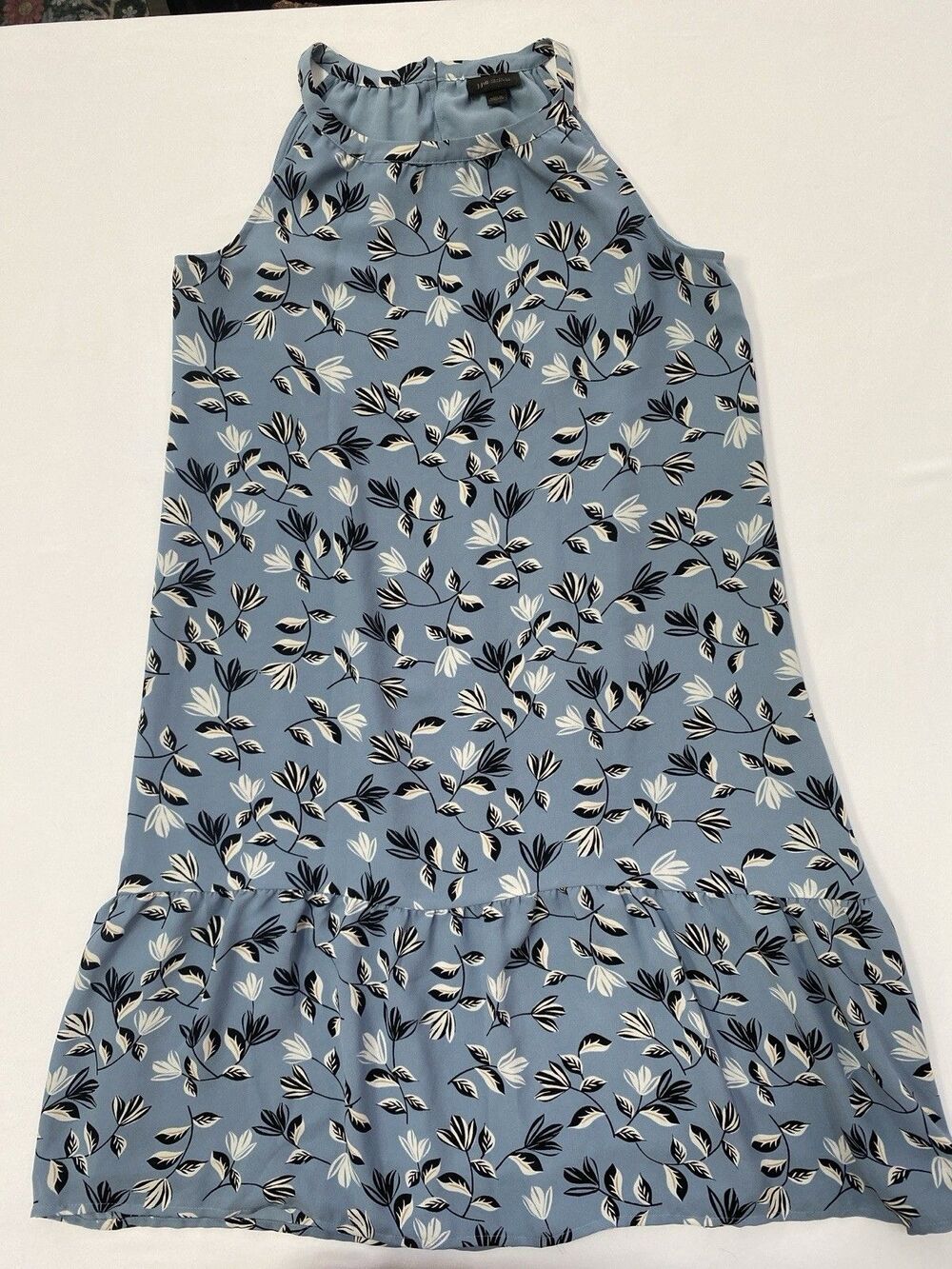 J. Jill Wearever Floral Halter Mini Dress Petite S Blue Sleeveless Mod